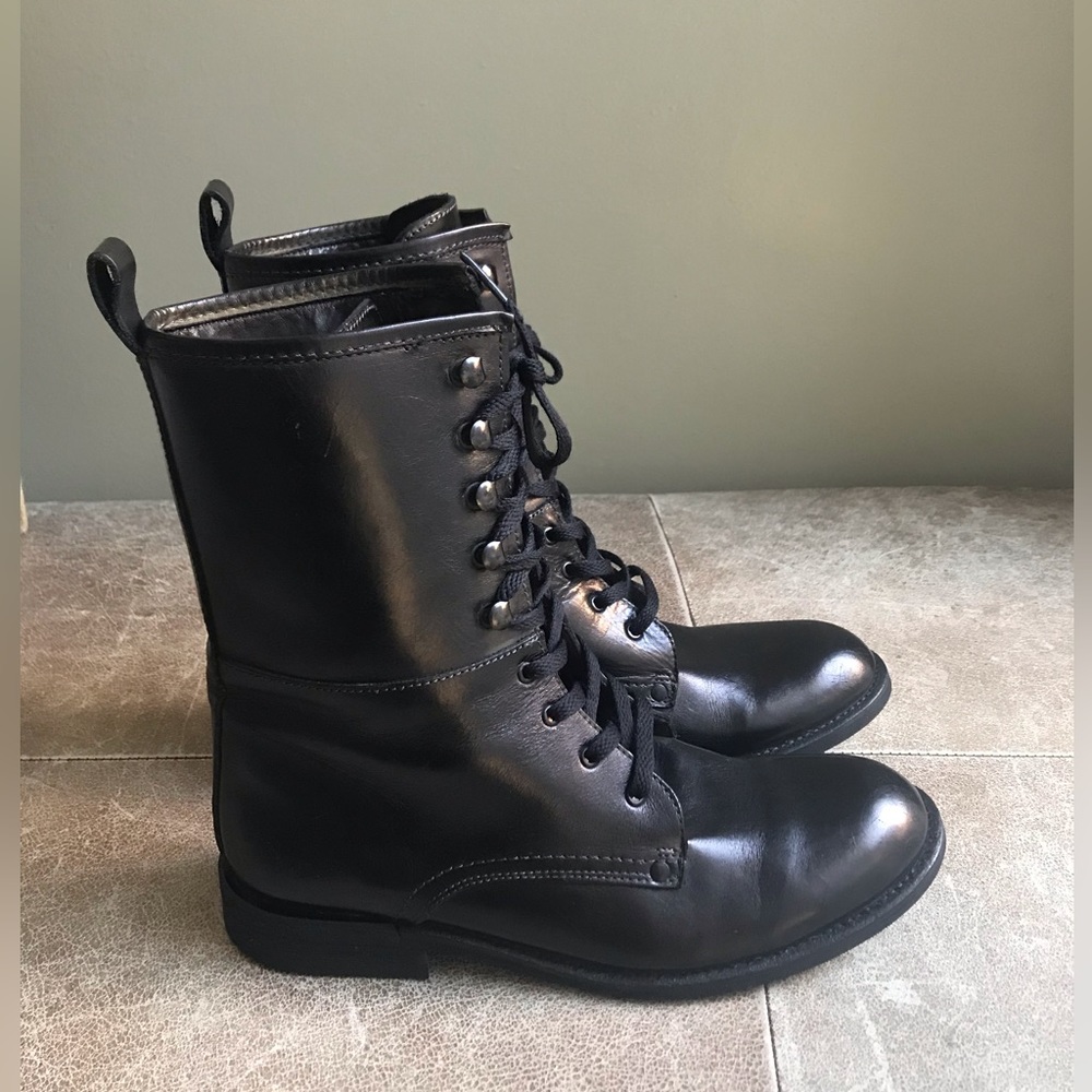 Diesel Black Gold Leather Boots Size: EUR 39